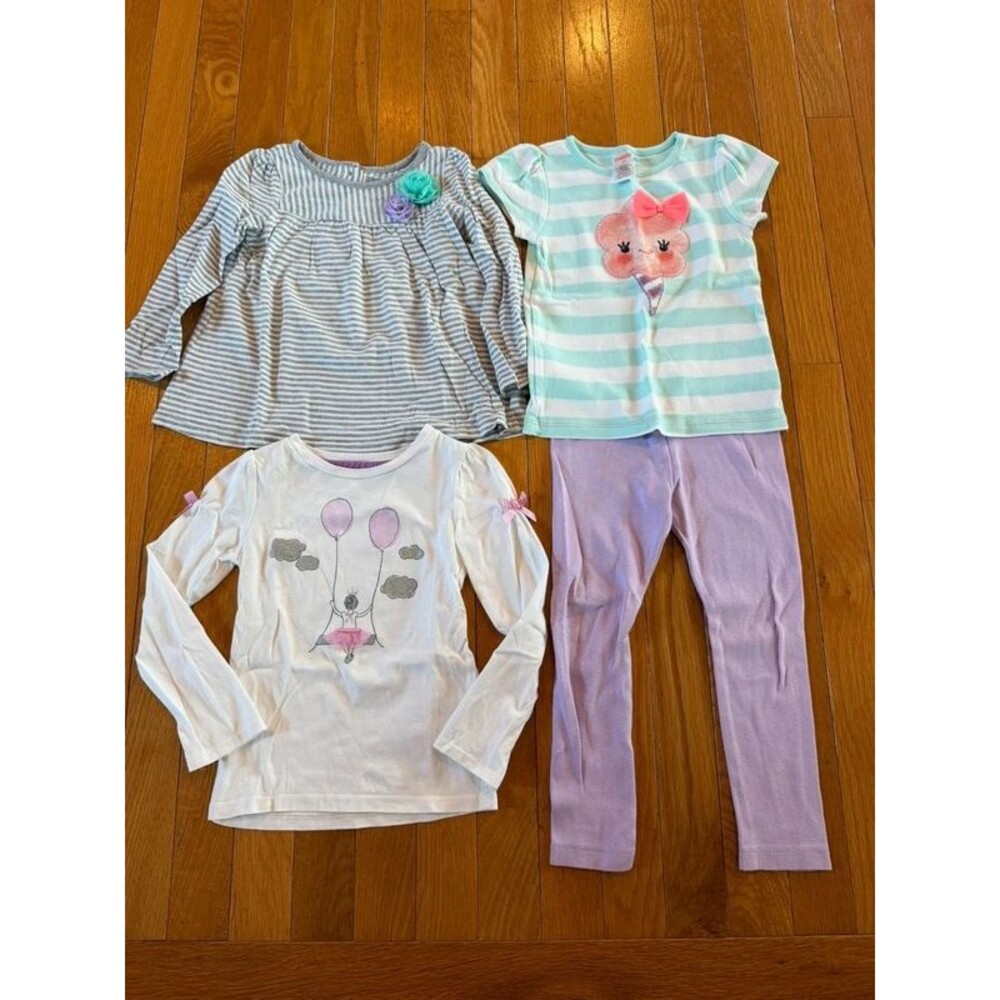 4 Piece Gymboree Outfit Size 3T Long & Short Sleeve Tops & Leggings